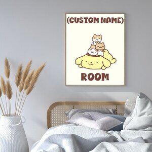 Custom Name & Room Pompompurin Poster – 18"x24" 🍮💛✨